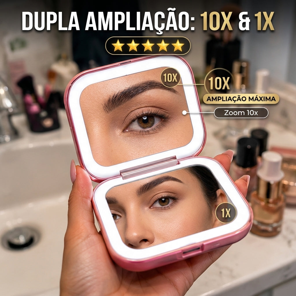 GlowPocket Espelho LED portable
