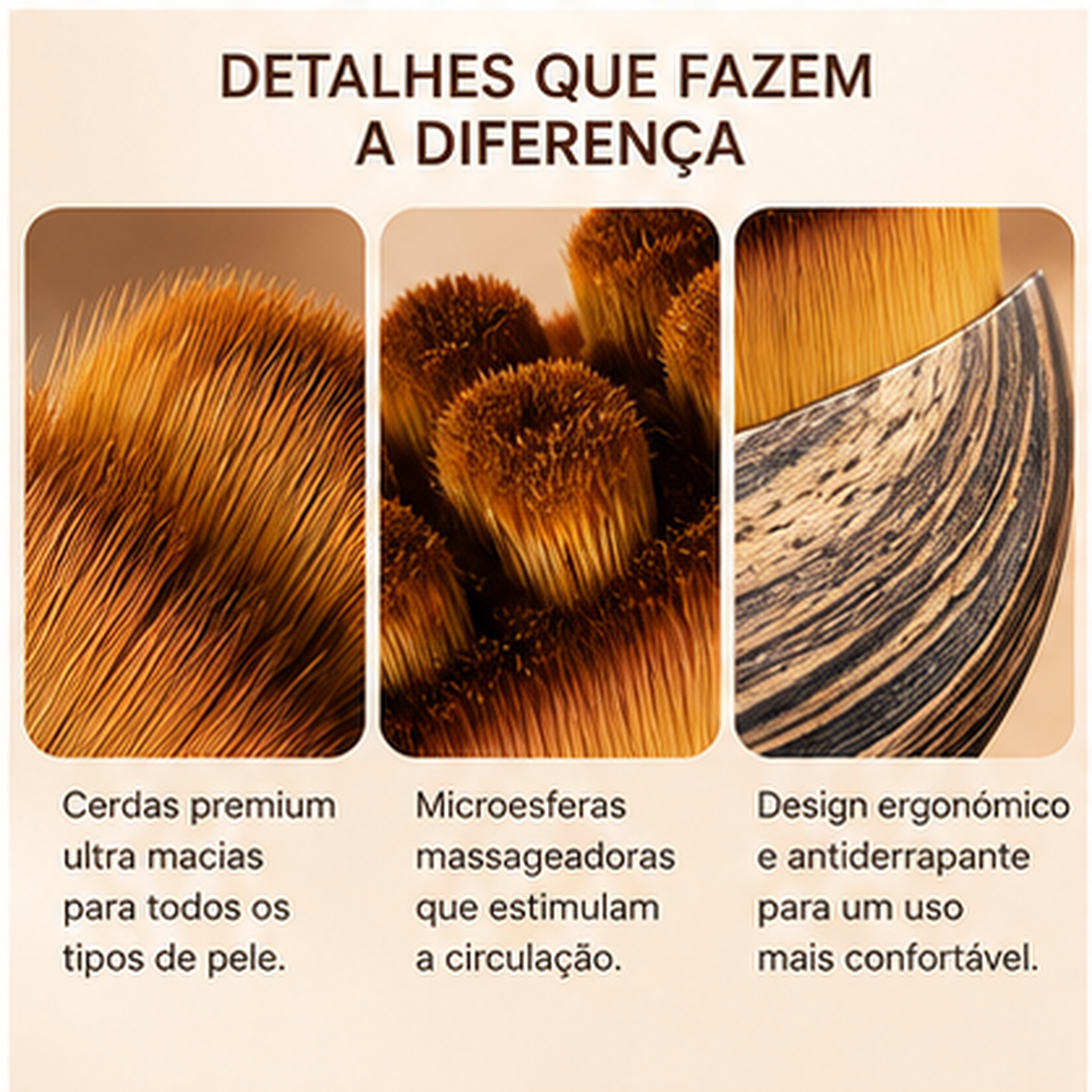 Pincel de Maquilhagem BeautyTouch Aplicação Suave e Uniforme